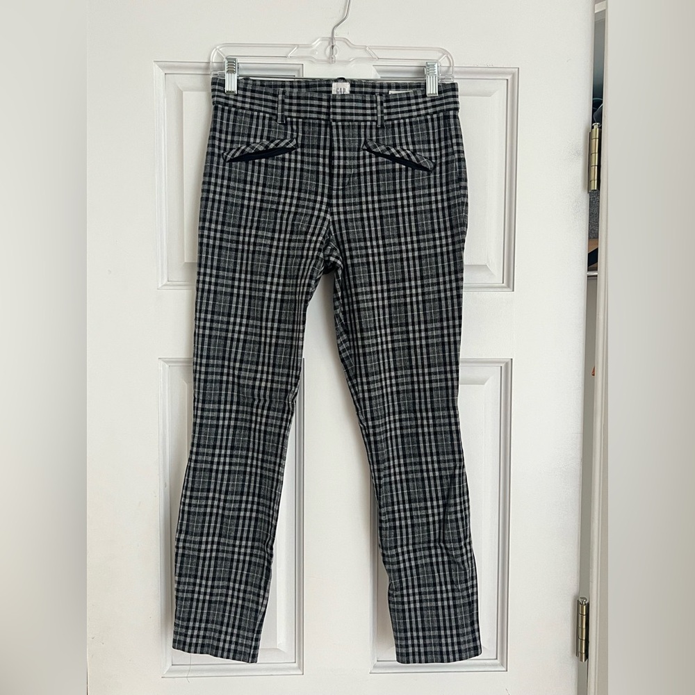 GAP Plaid Black and White Pants